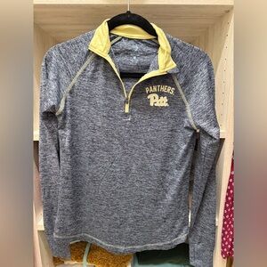 Colosseum Heathered Gray and Gold Quarter-Zip Pullover